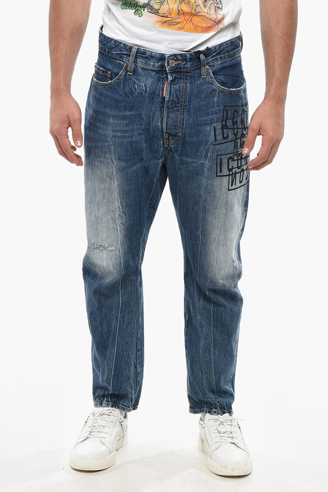 Dsquared2 2405~Wide-Leg Jeans BRO Printed