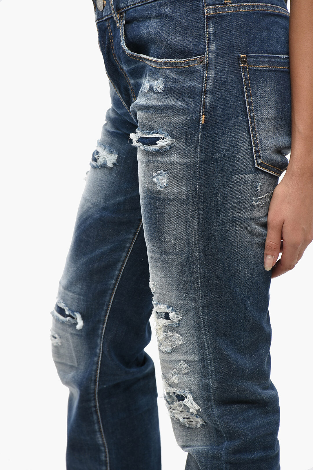 Dsquared2 2405~24/7 Stretch Denim Vintage-Effect Jeans 17cm