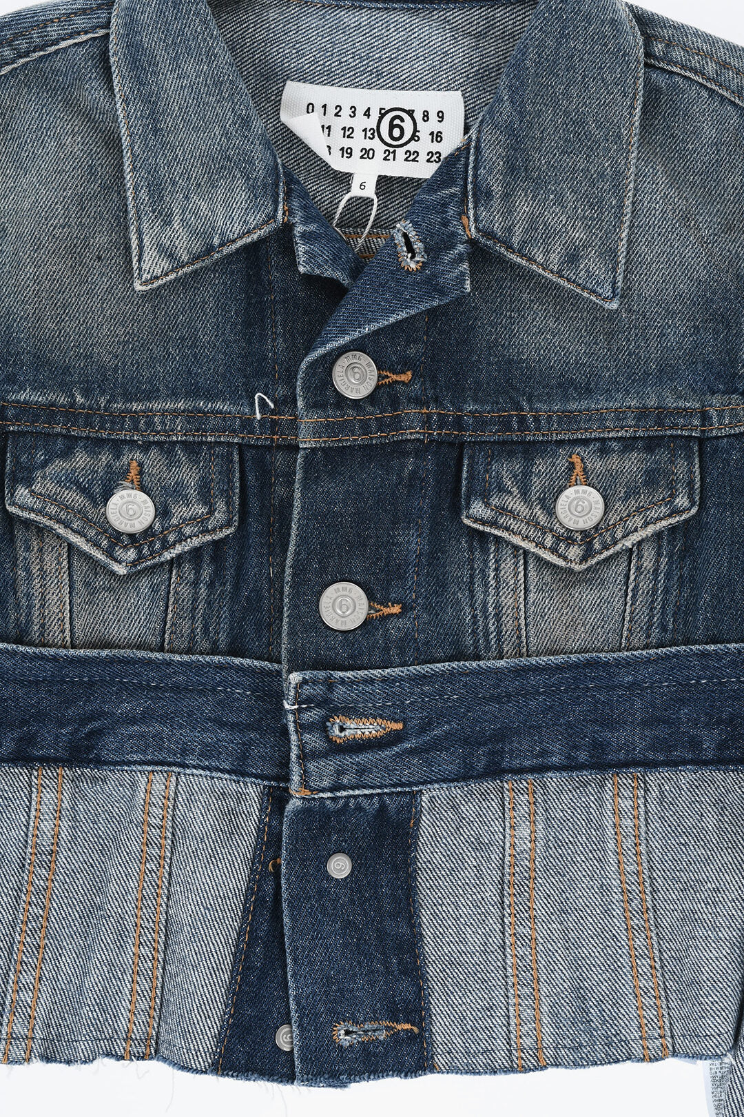 Maison Margiela Kids 2405~MM6 Denim Jacket with Logo Buttons, view 2