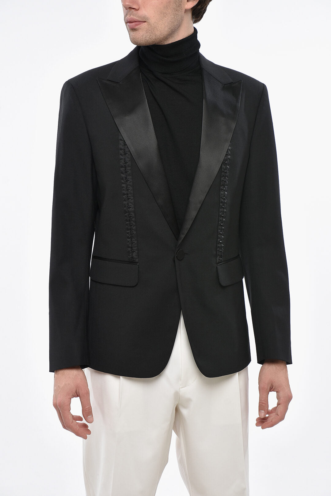 Dsquared2 3500~Virgin Wool-Blend Tuxedo Jacket LONDON with Corset