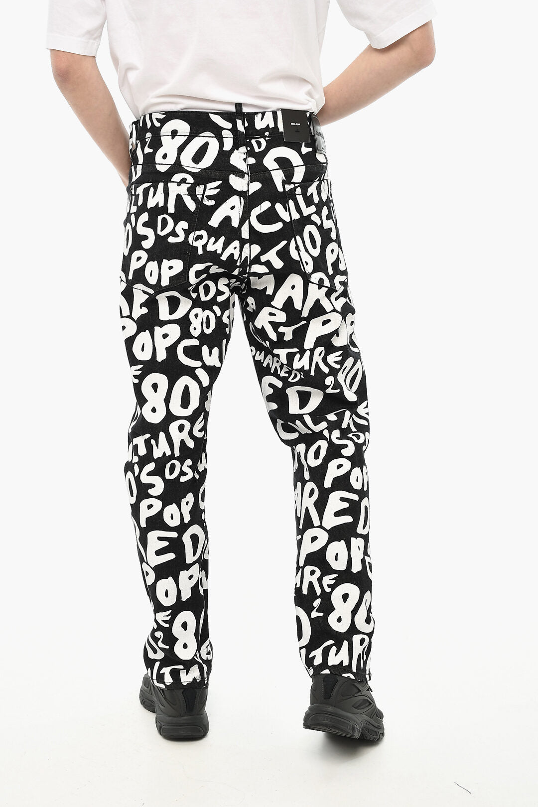 Dsquared2 2550~Bicolour Trousers With Contrasting All-Over Logo, view 2