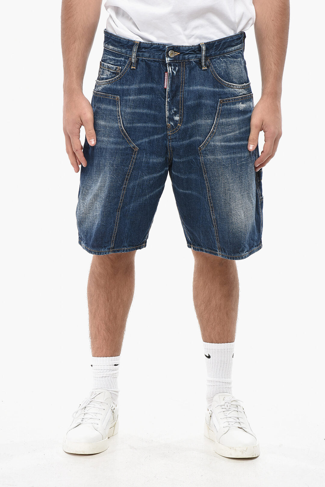 Dsquared2 2405~Denim Delavè Cargo Shorts