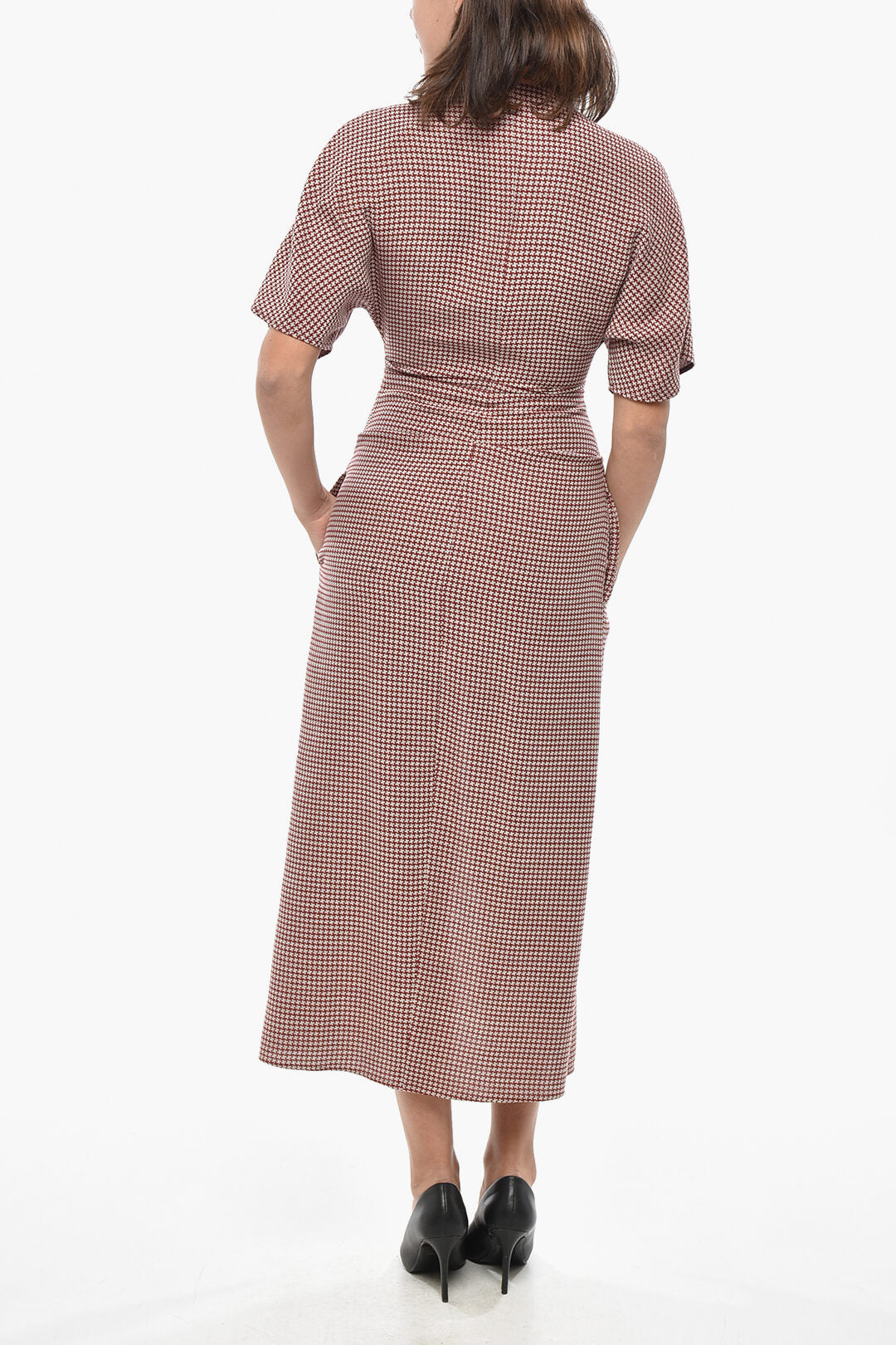 Super Blond 2550~Houndstooth Wool-Blend Shirt Dress, view 2