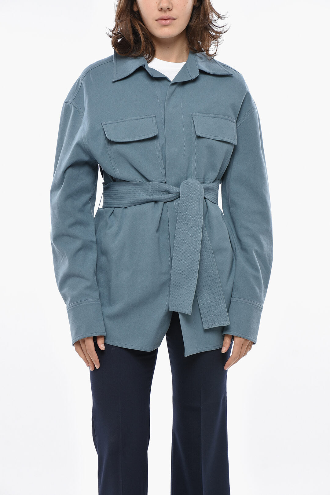 Super Blond 2750~Gabardine Sahariana Shirt with Belt