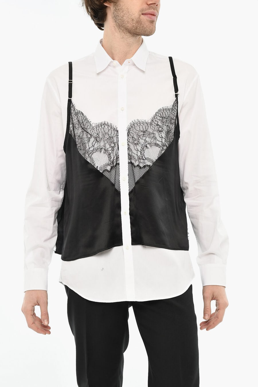 Dsquared2 2405~Cotton Poplin Shirt with Lace Details