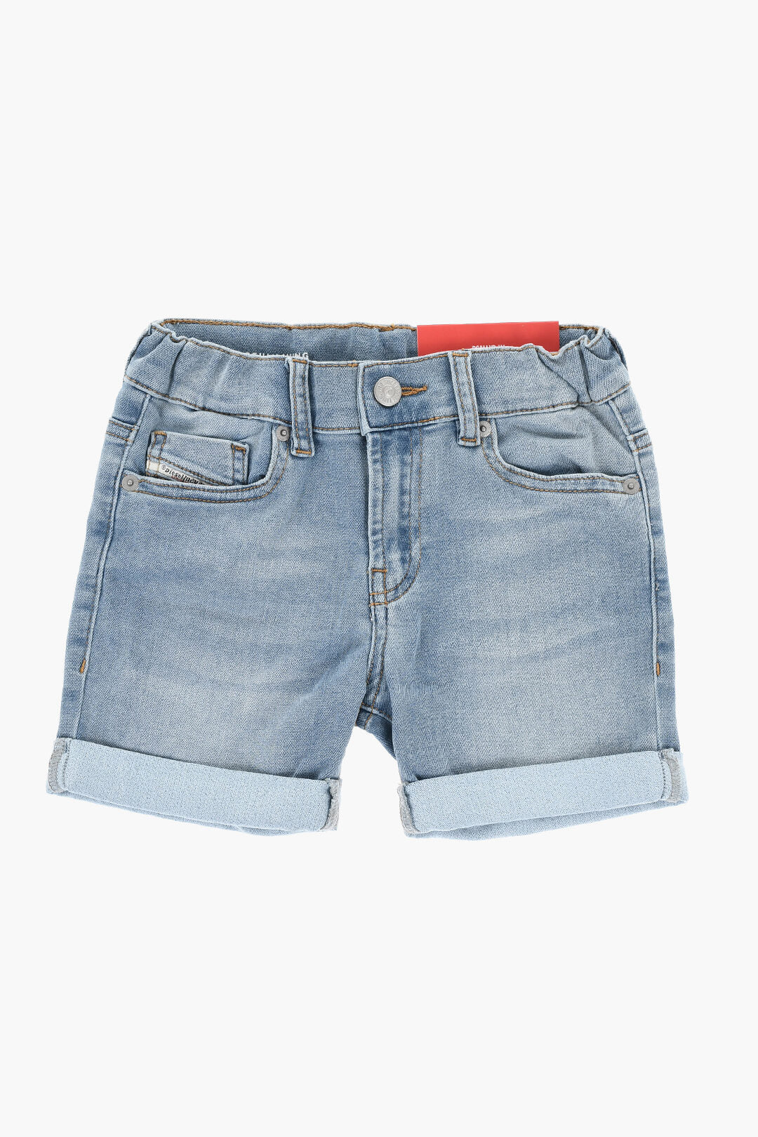 Diesel Kids 2405~Stretch Denim Shorts PGALLYB JJJ with Turn-Up Hem