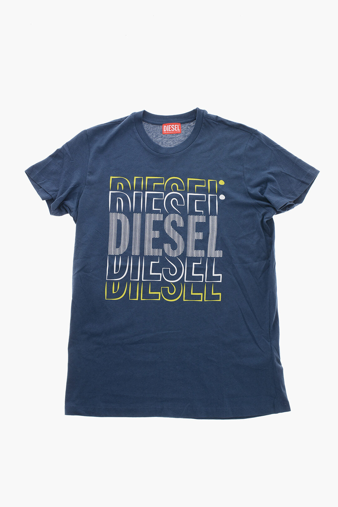 Diesel Kids 2405~Crewneck Cotton T-Shirt CHESE with Printed Logo