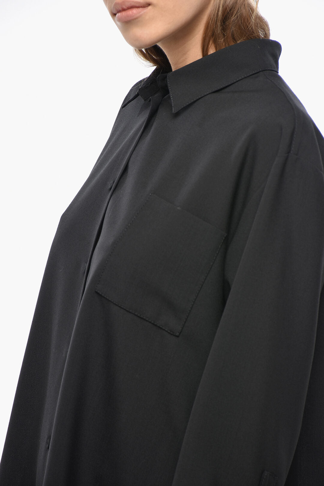 Super Blond 3500~Wool Shirt with Patch Pocket, view 2