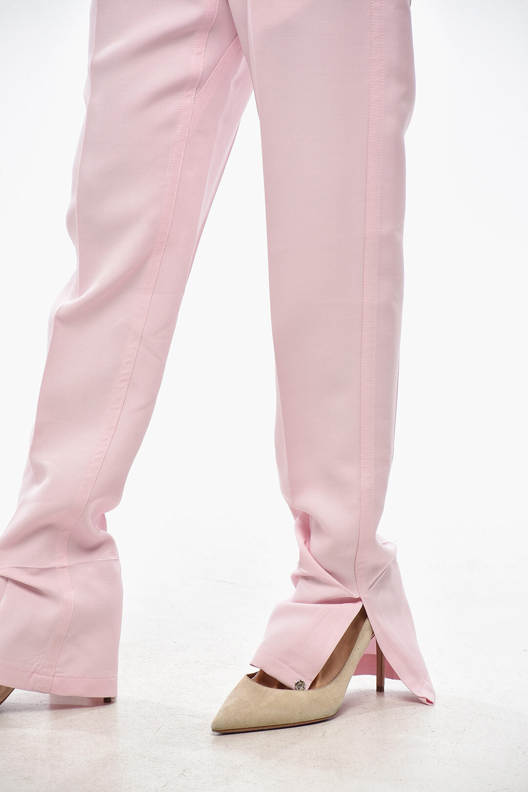 Setchu 3050~Wool-Blend 4-Pocket Pants with Buttoned Hem