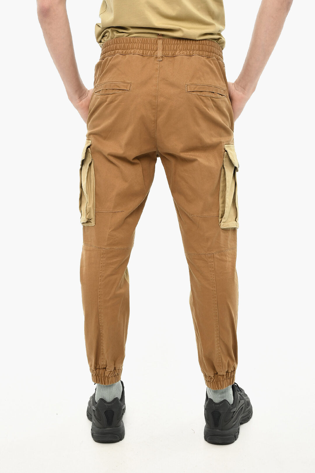 Dsquared2 2405~Two-Tone Cargo Trousers with Elastic Waist, view 2