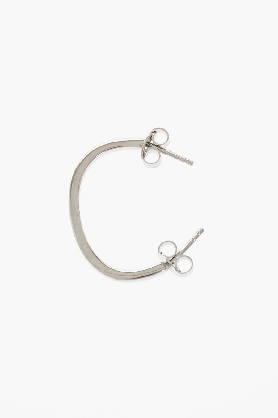 D'Heygere 3050~Single Silver Earring C-Shaped