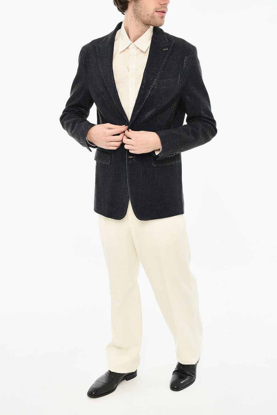Dsquared2 2405~Two-Button Blazer with All-Over Strass, view 4