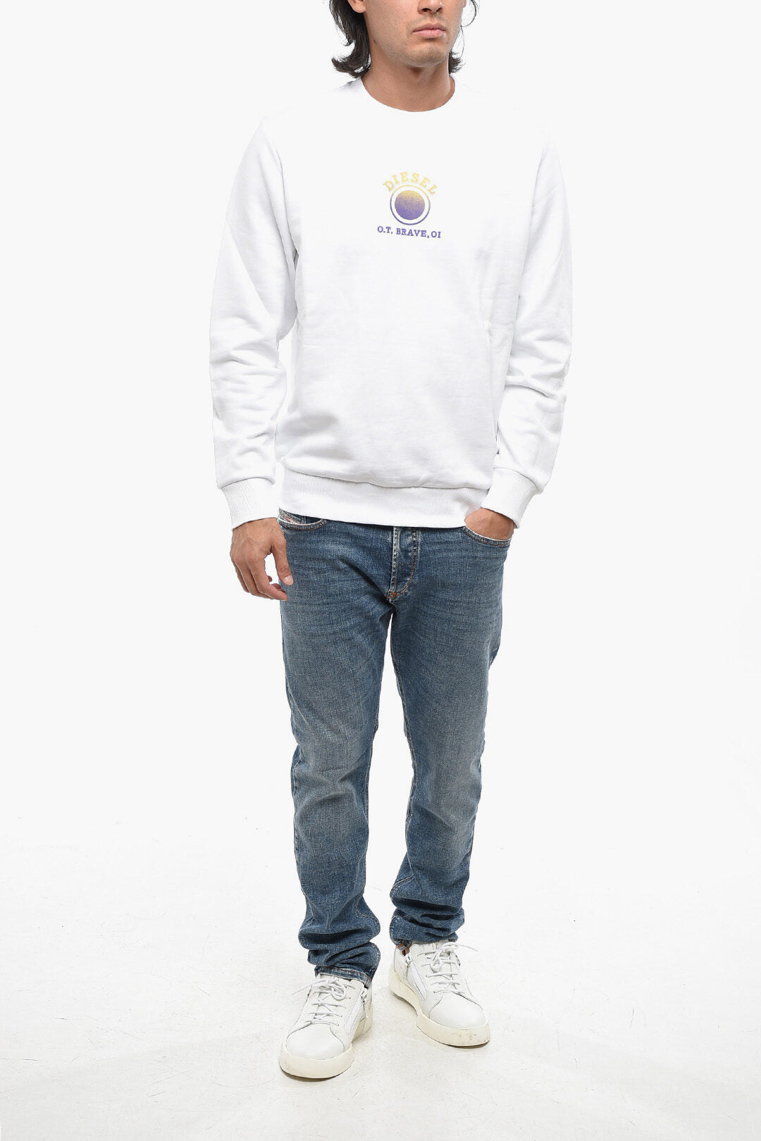 Diesel 2405~Brushed Cotton Crewneck Sweatshirt GIR