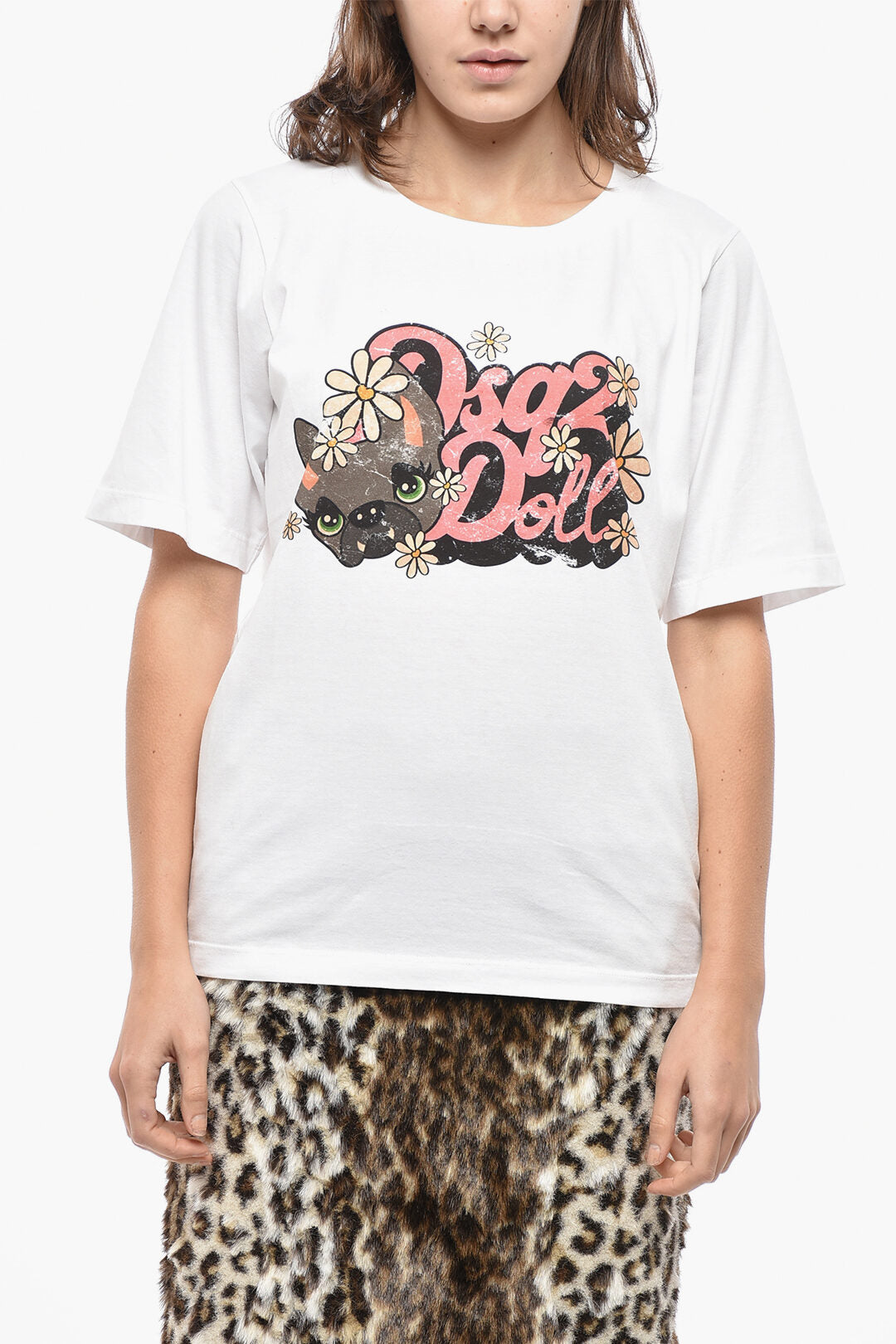 Dsquared2 2405~Crewneck T-Shirt DSQ2 DOLL with Front Print