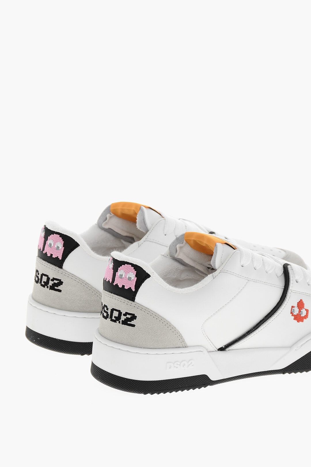 Dsquared2 2405~PAC-MAN X D2 Low Leather Sneakers with Suede Inserts, view 2