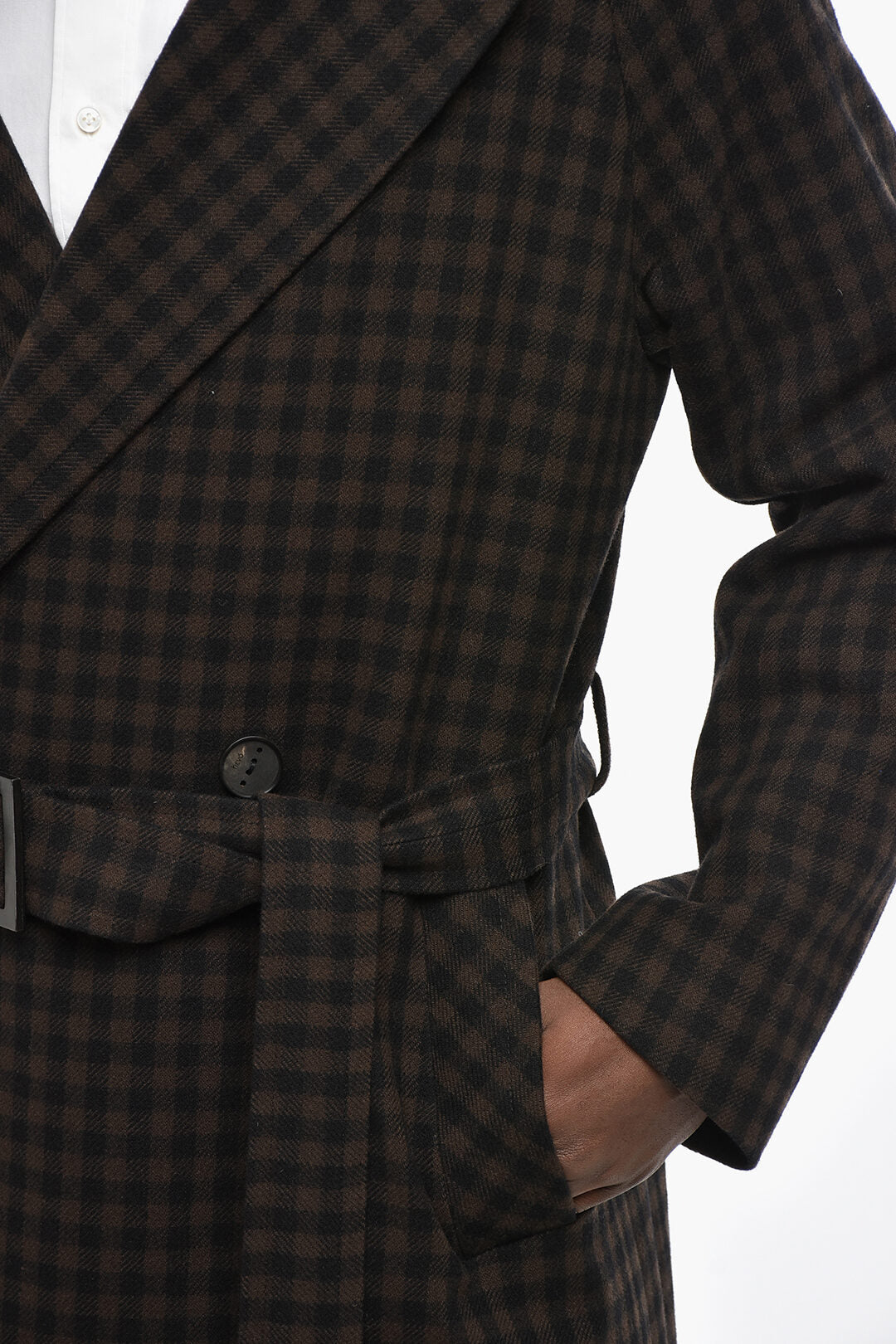 Hevo 3500~Double-Breasted Coat BRINDISI in Two-Tone Check, view 2