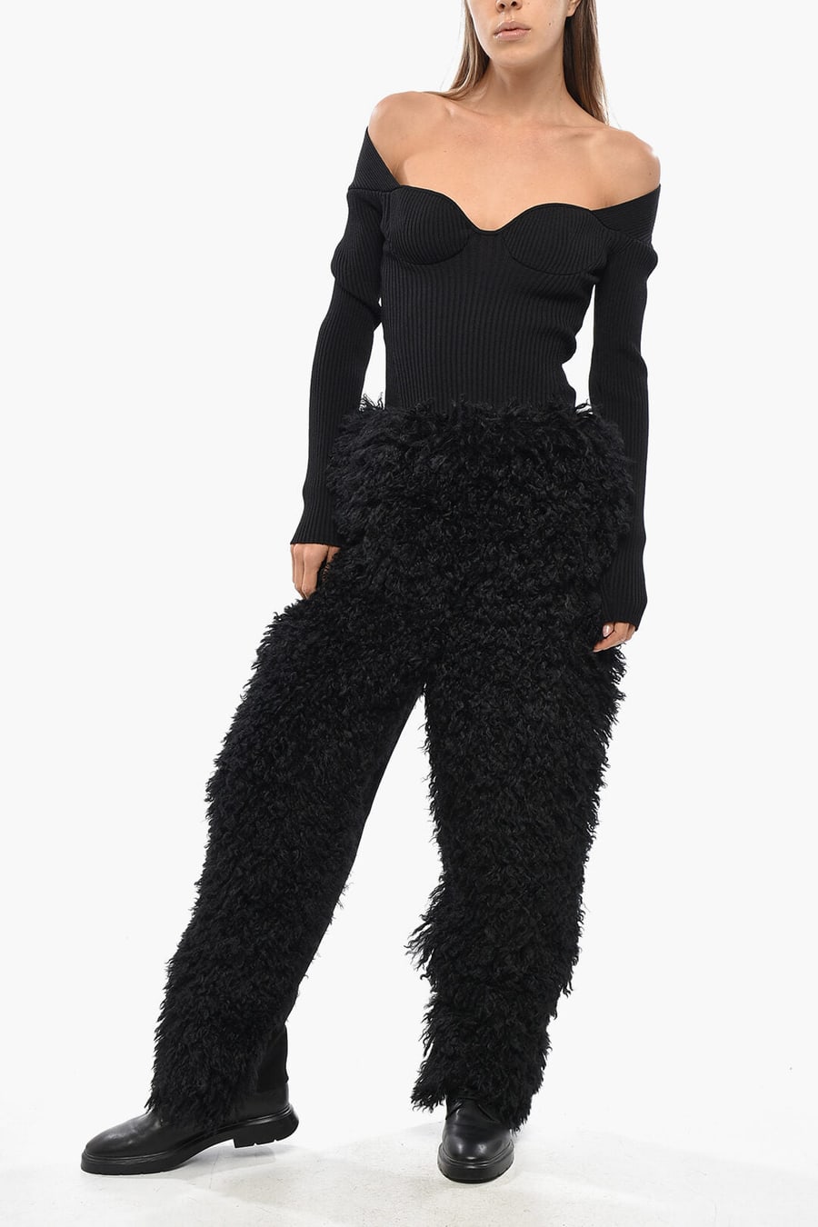 Eenk 3500~Eco-Fur Trousers ZUFFE, view 4