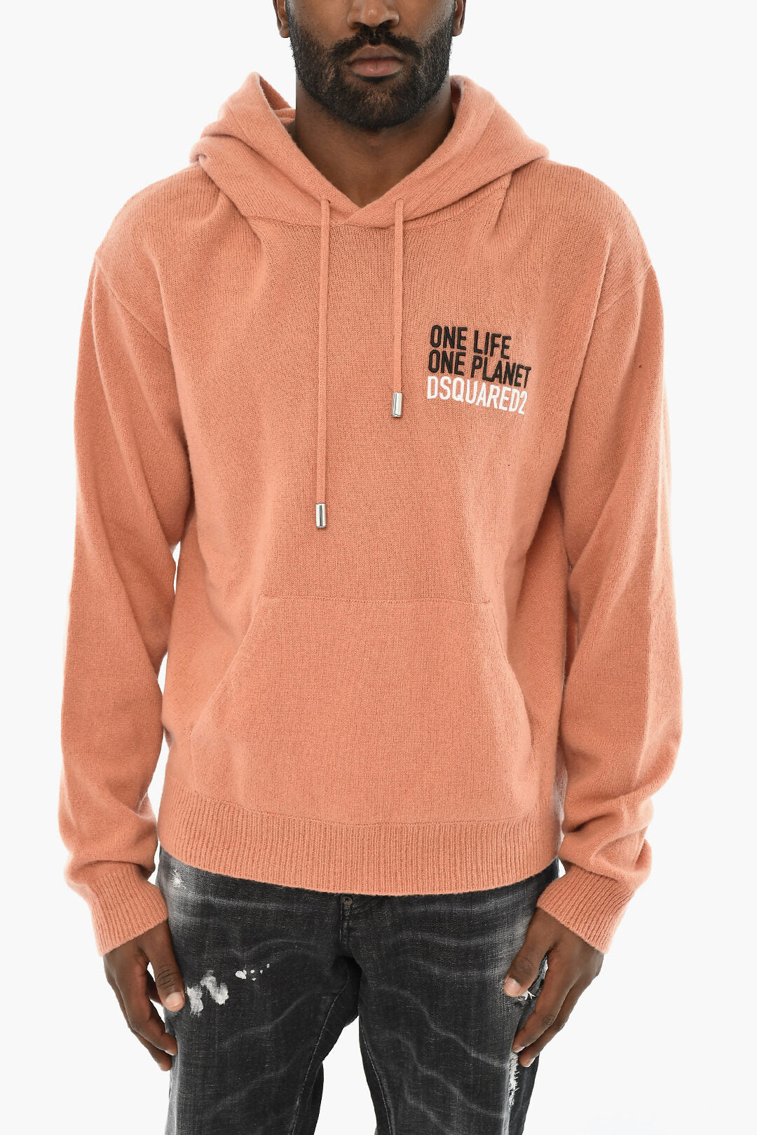 Dsquared2 2950~Hooded Cashmere Sweater with Patch Pockets