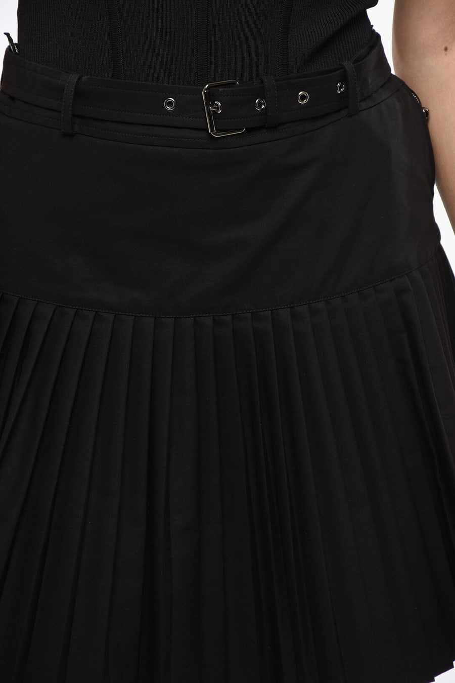 Dior 3500~Pleated Cotton Miniskirt with Belt, view 3