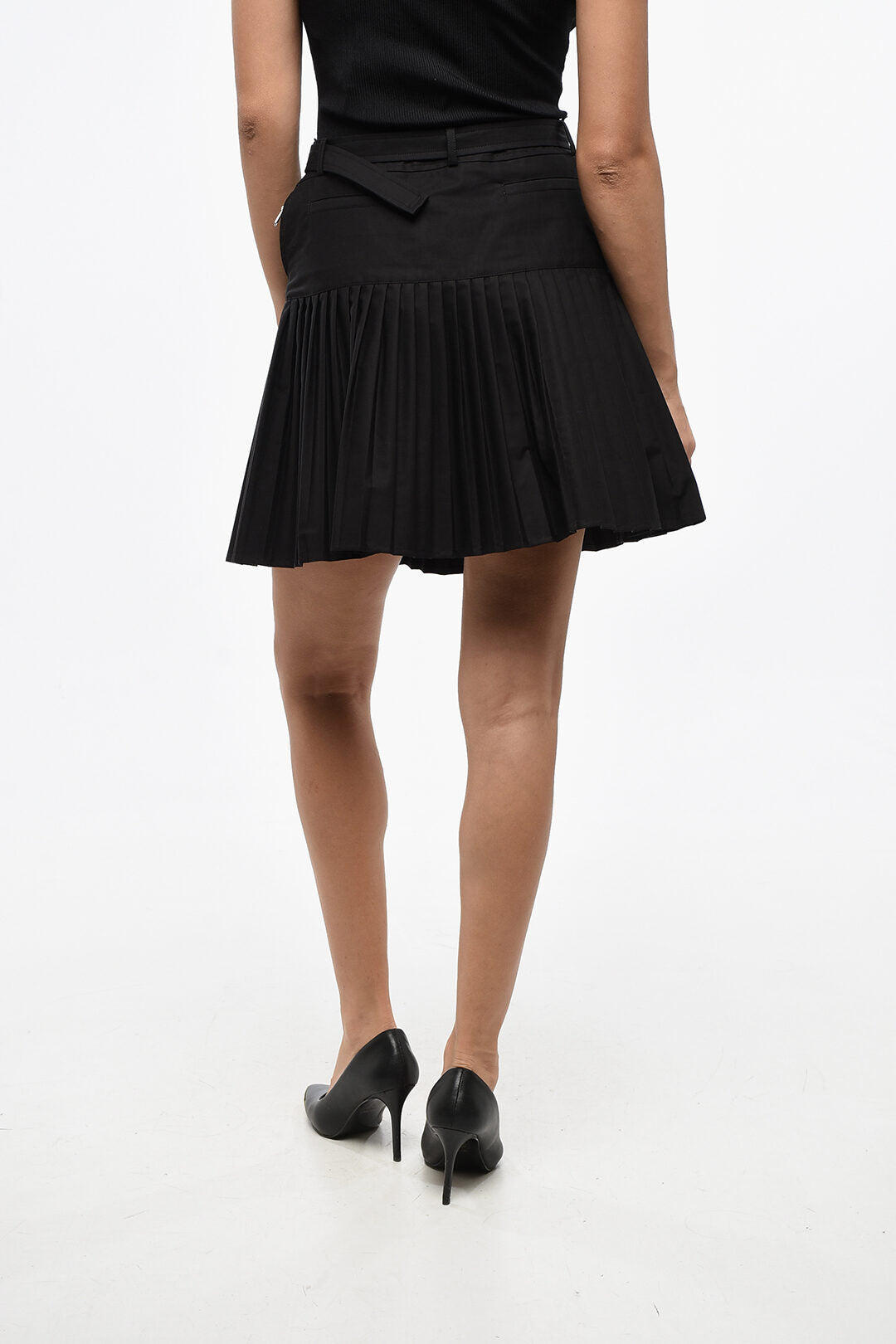 Dior 3500~Pleated Cotton Miniskirt with Belt, view 2
