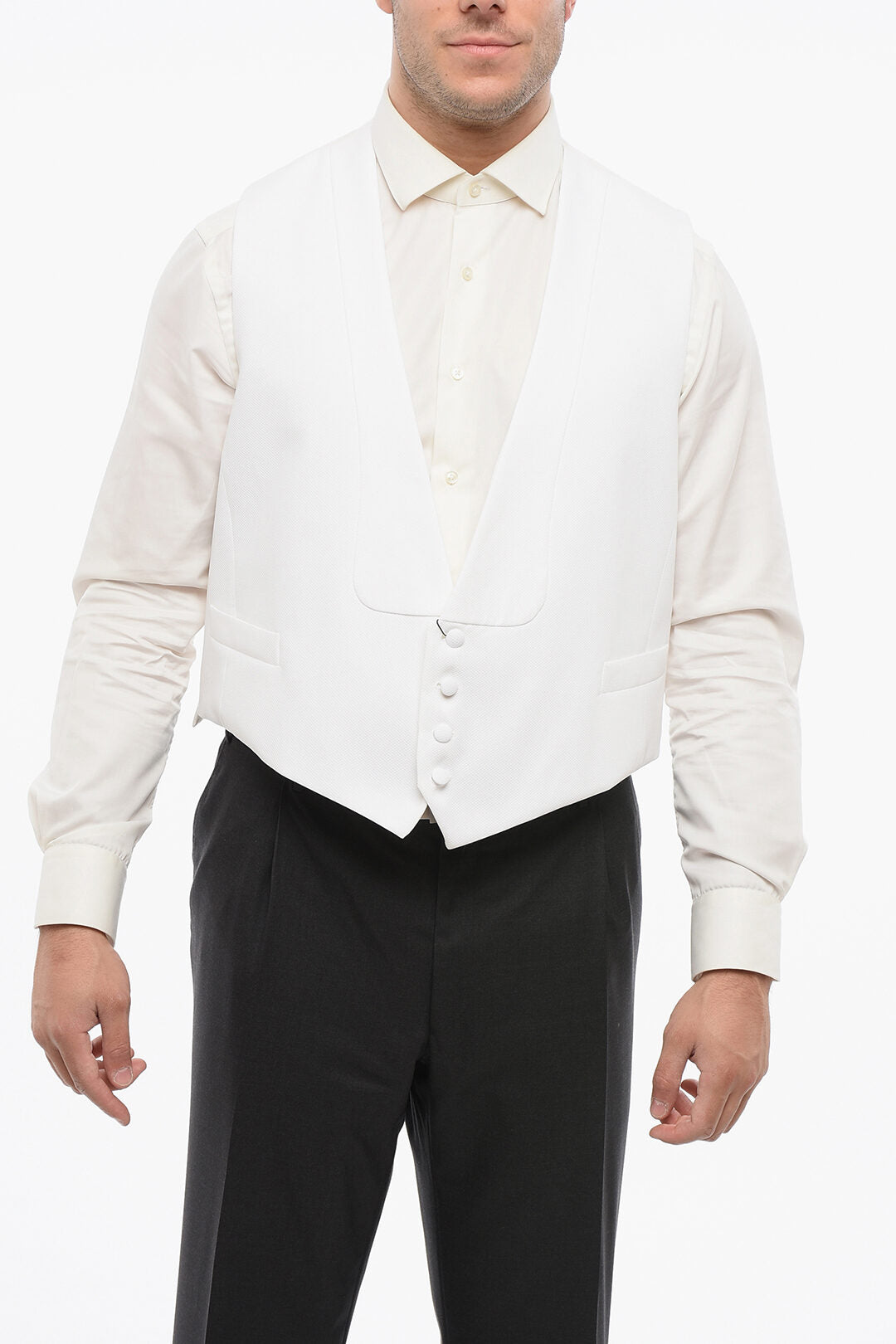 Corneliani 2405~Honeycomb Cotton Ceremony Waistcoat MANTUA