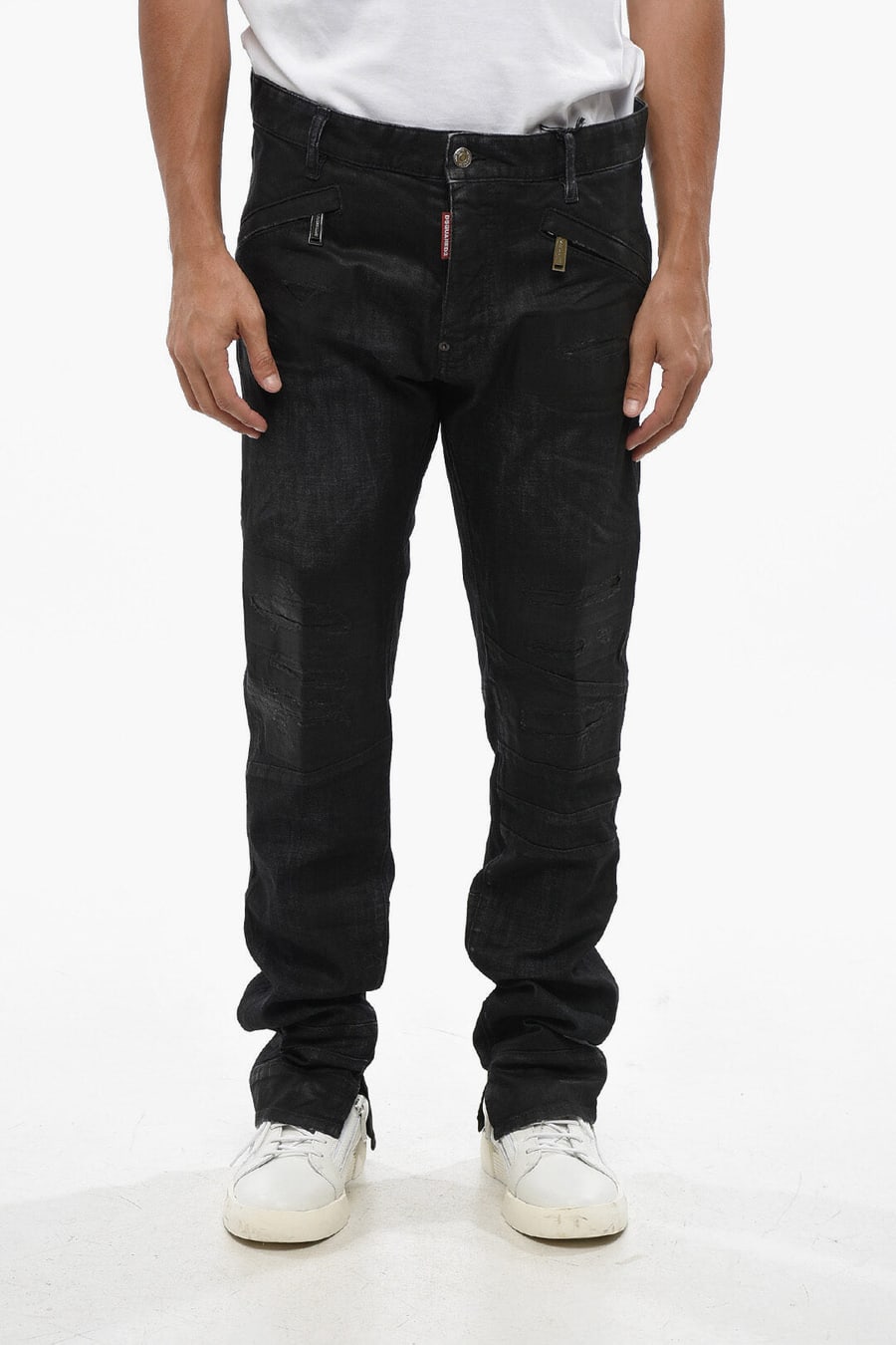 Dsquared2 3500~Waxed Denim Jeans HONDA COOL GUY with Ankle Slit 18cm