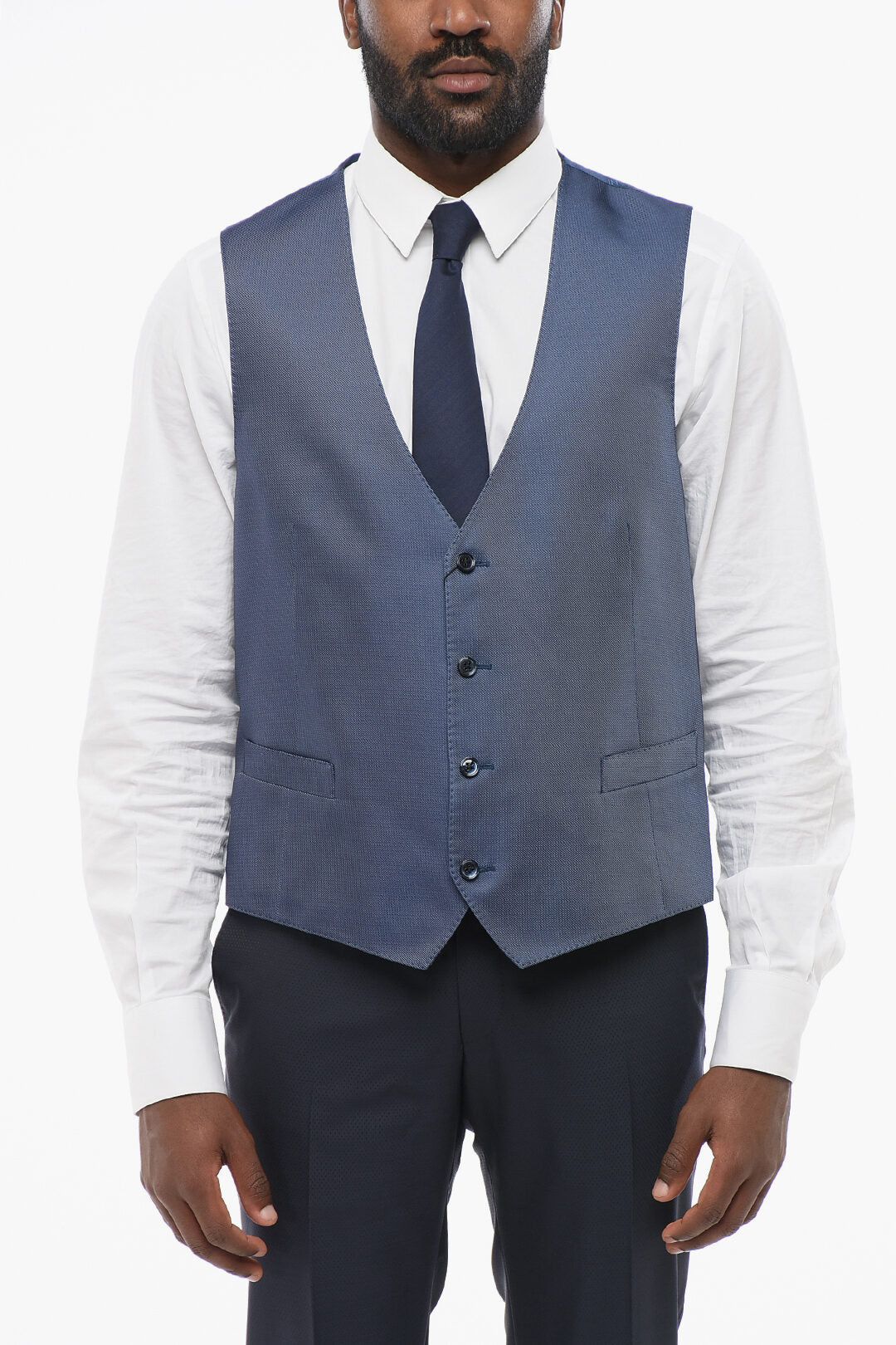 Corneliani 2750~CERIMONIA ACADEMY Textured Silk Satin Waistcoat