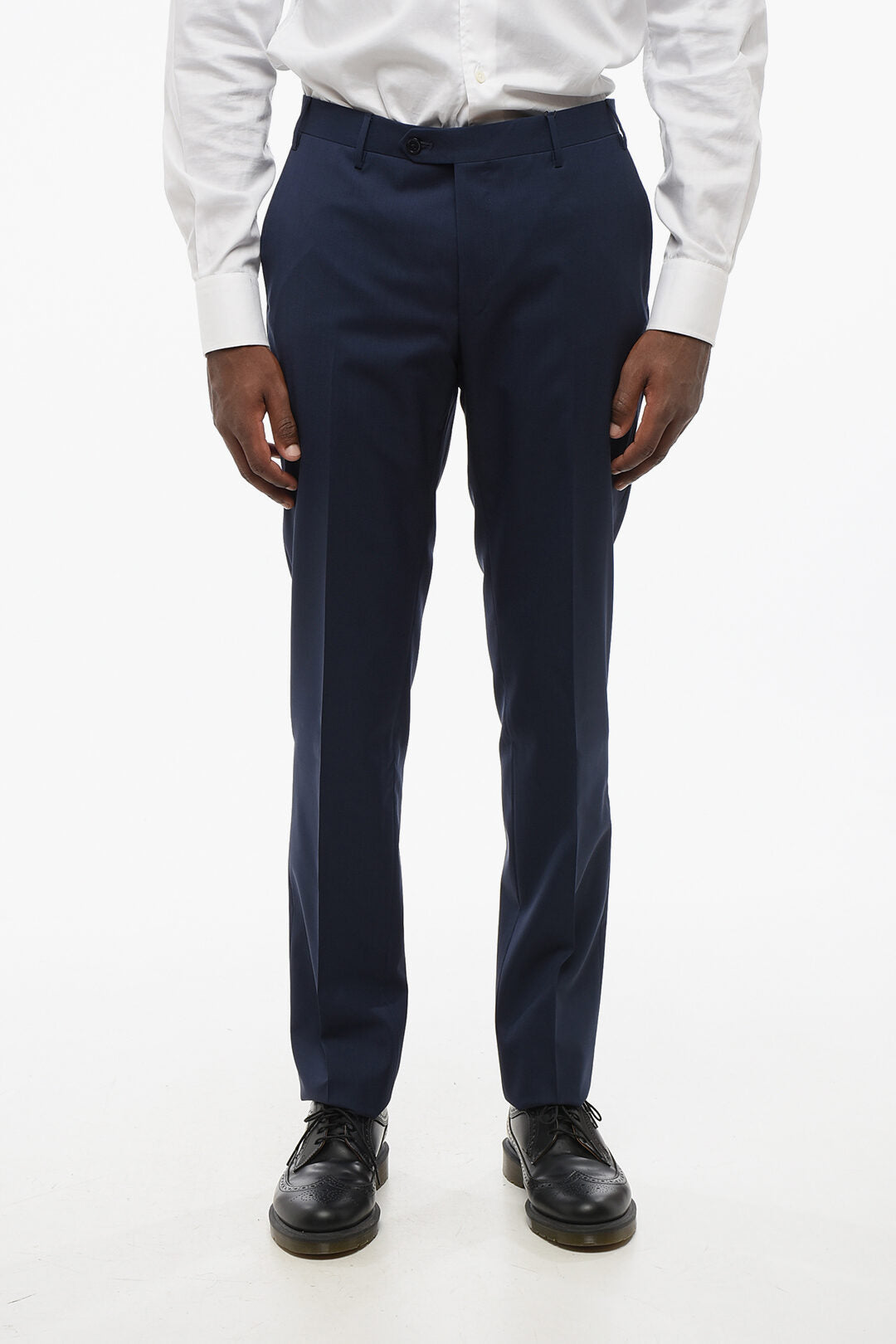 Corneliani 2405~CODE Virgin Wool 4-Pocket Trousers with Hidden Closure