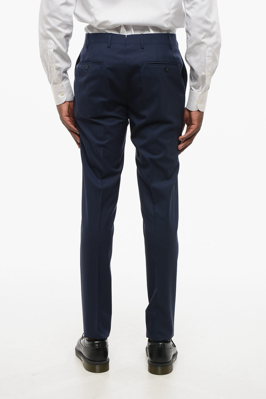 Corneliani 2405~CODE Virgin Wool 4-Pocket Trousers with Hidden Closure, view 2