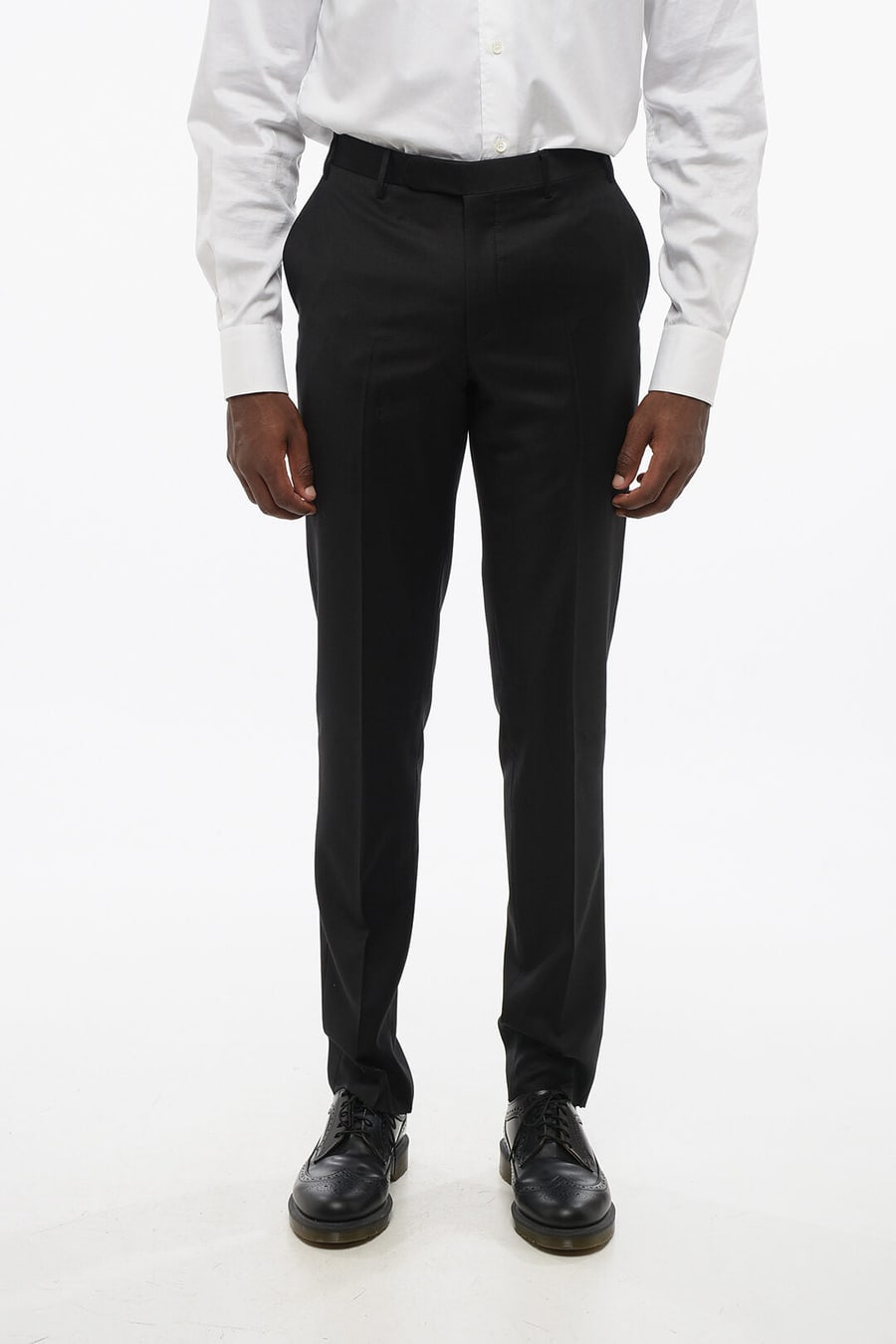 Corneliani 3500~TREND Virgin Wool Trousers with Welt Pockets