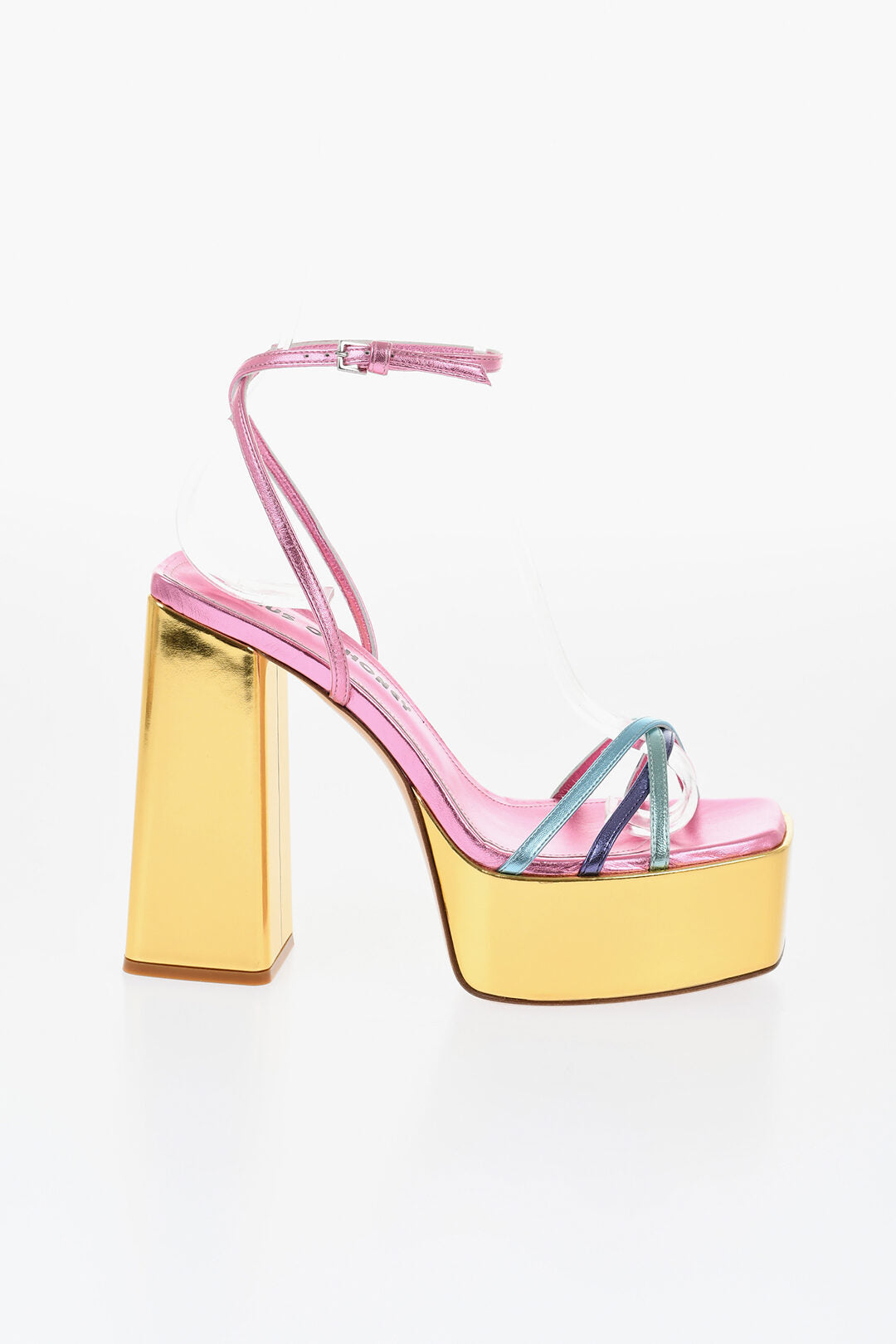 Haus Of Honey 3250~Laminated Leather Ankle-Strap Sandals with 14cm Heel, view 2