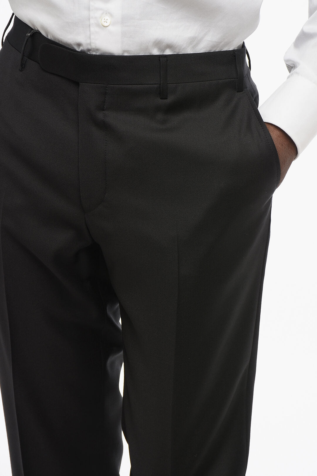 Corneliani 3500~TREND Virgin Wool Trousers with Belt Loops