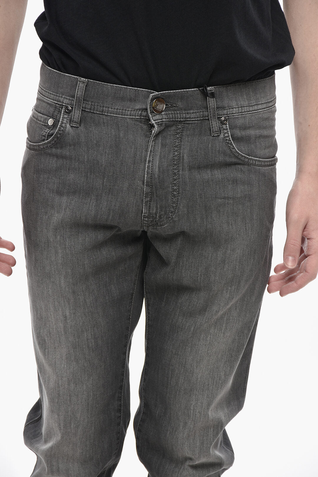 Corneliani 2470~ID Slim-Fit Jeans with 15cm Stone Wash