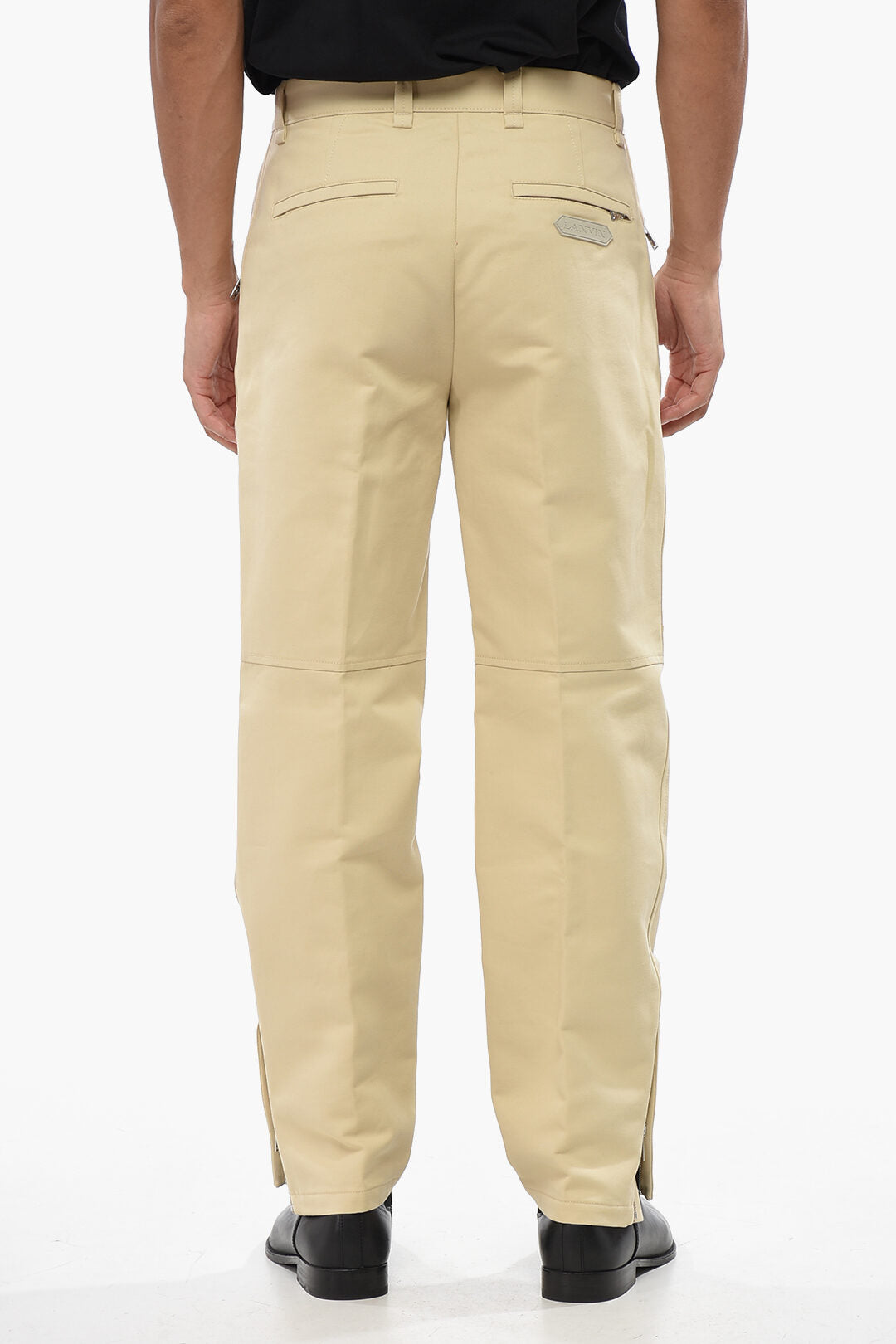 Lanvin 2500~Lightweight Cotton Pants with Ankle Zip, view 2