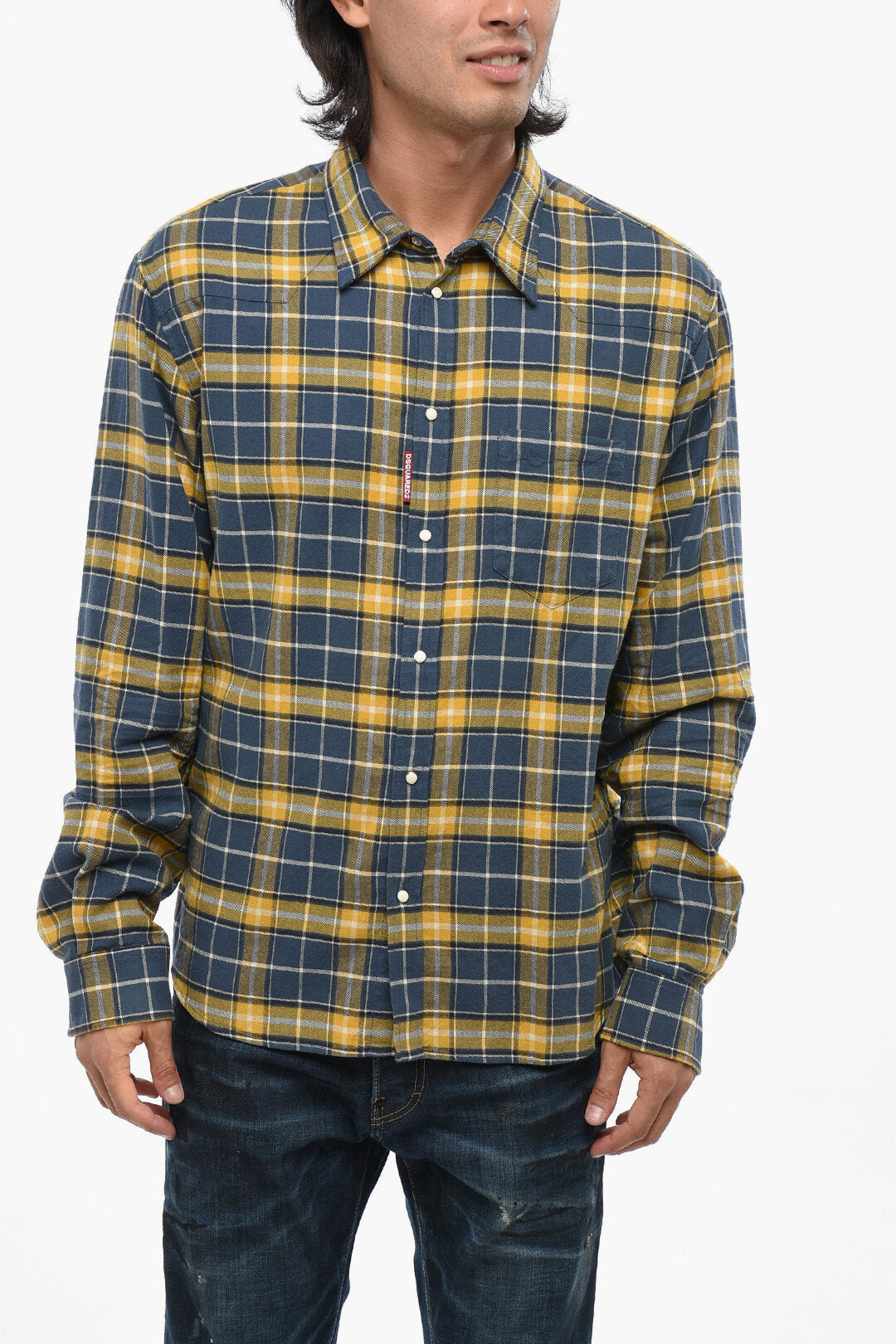 Dsquared2 3250~Cotton Flannel Shirt with Tartan Pattern