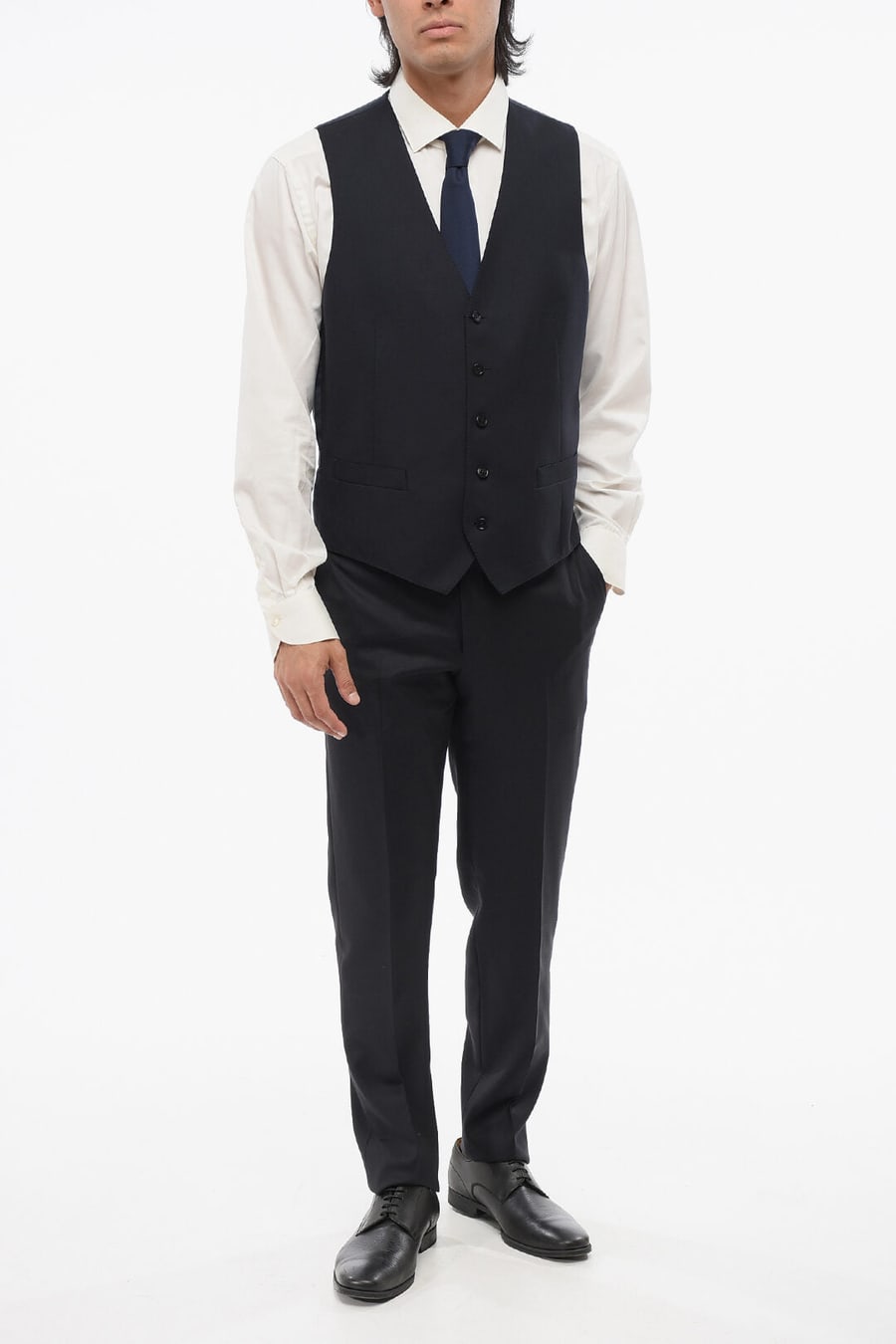 Corneliani 2405~Five-Button Virgin Wool Waistcoat, view 4