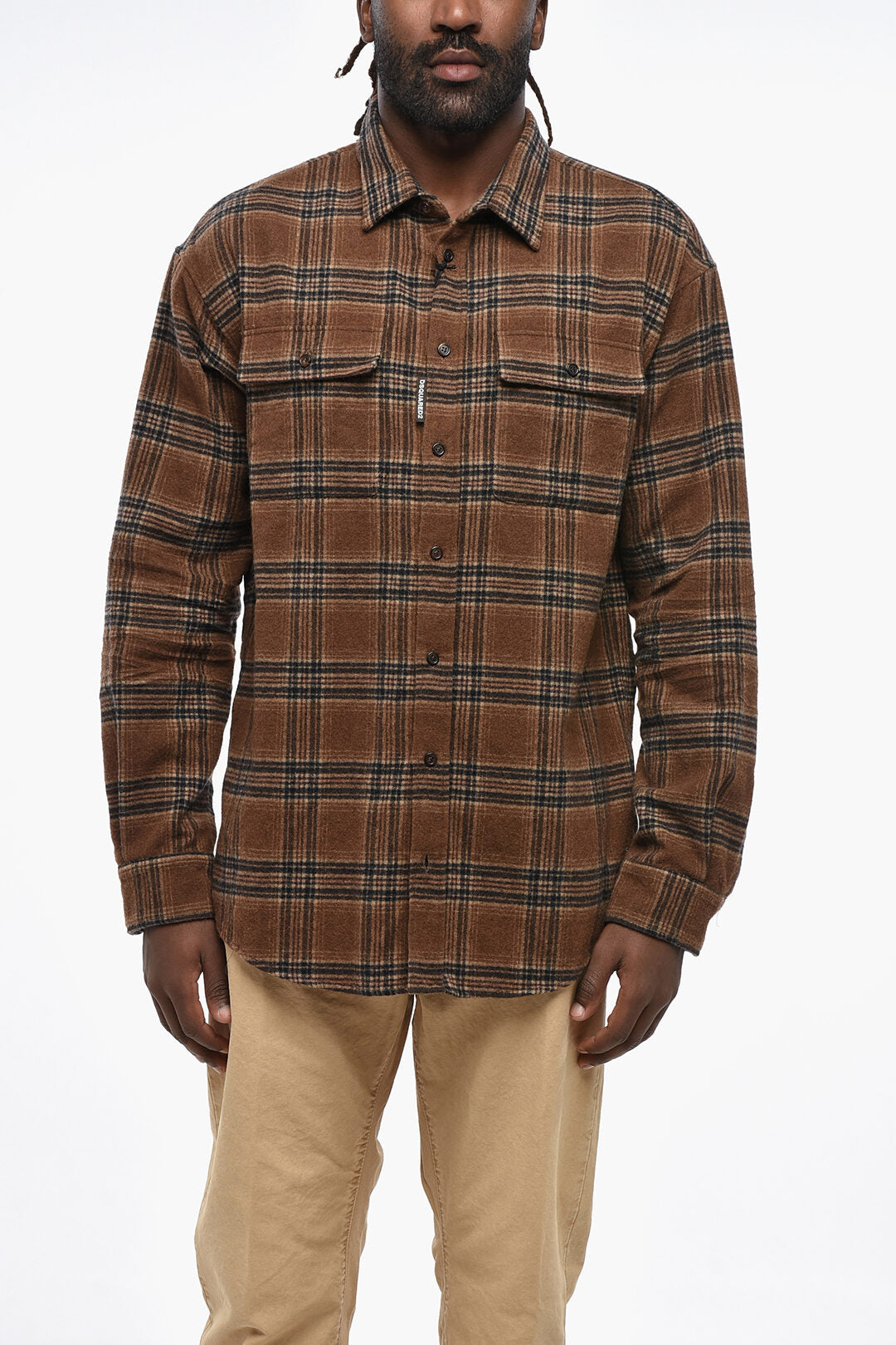 Dsquared2 2405~Flannel Shirt with Tartan Pattern
