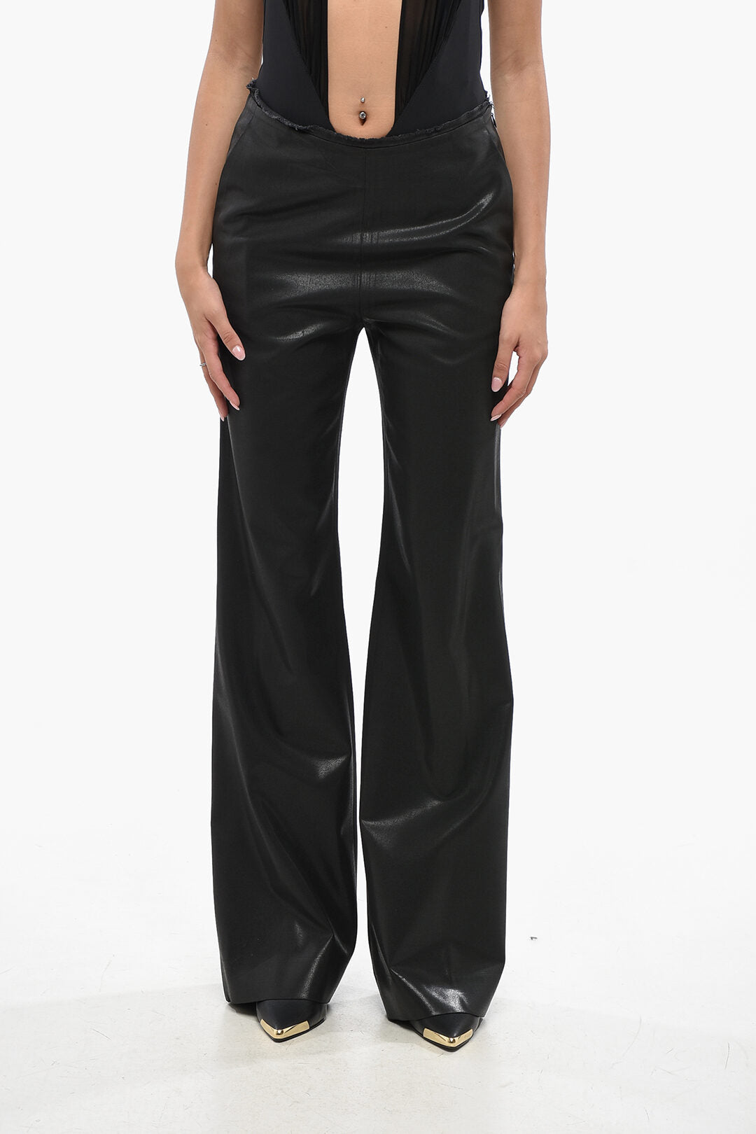 Diesel 3500~Solid-Color Trousers P-LUMYS A with Fringed Detail