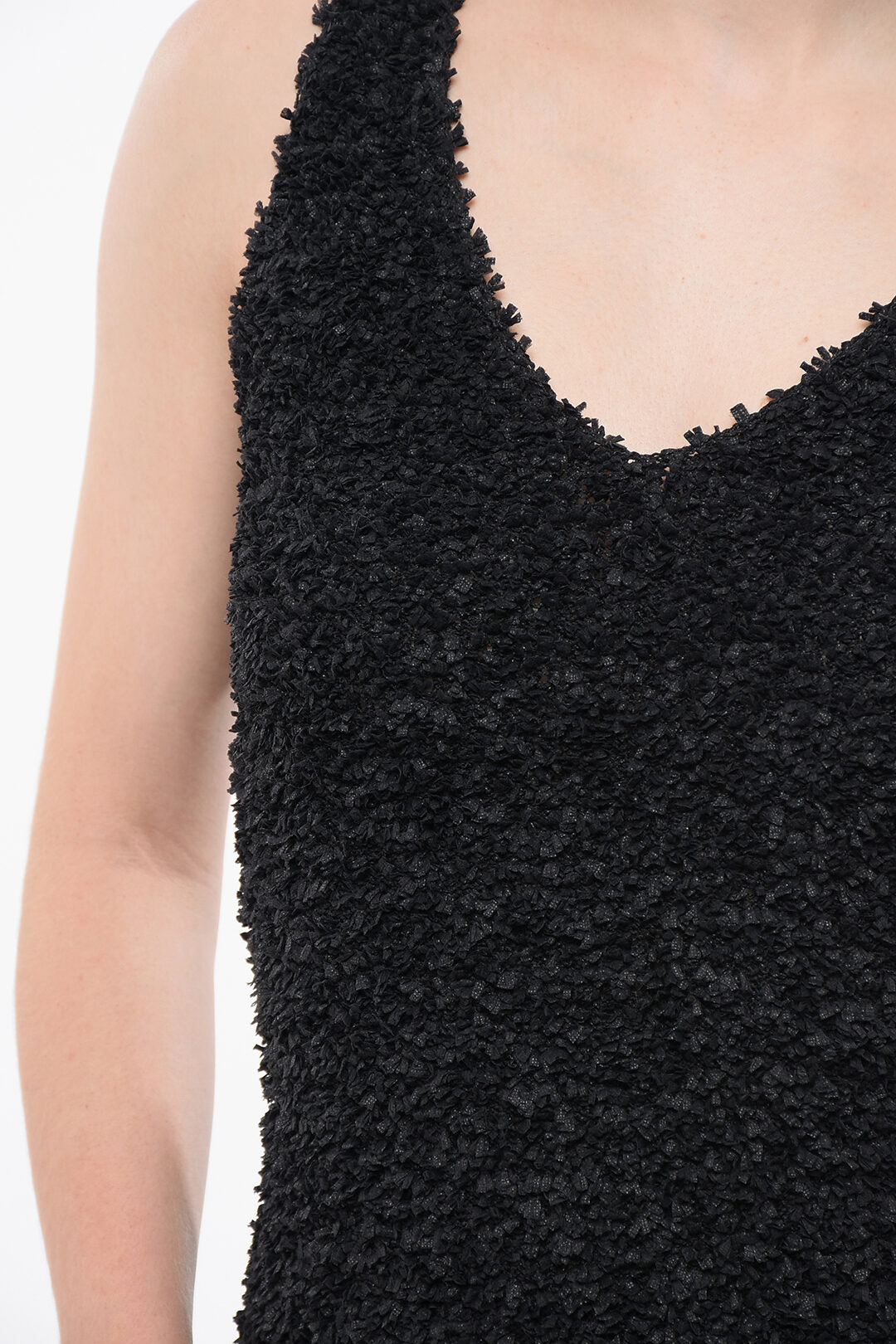 Elisabetta Franchi 3500~Knit Mini Dress with V-Neck, view 2