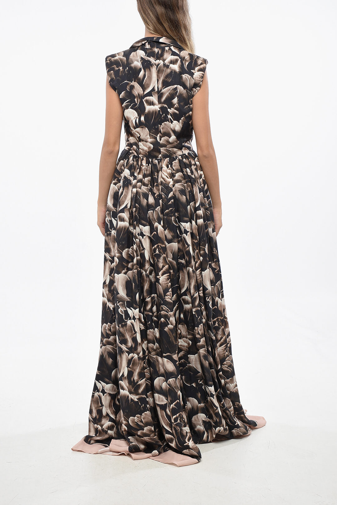Co.go 3250~Silk Maxi Shirt Dress with Print, view 2