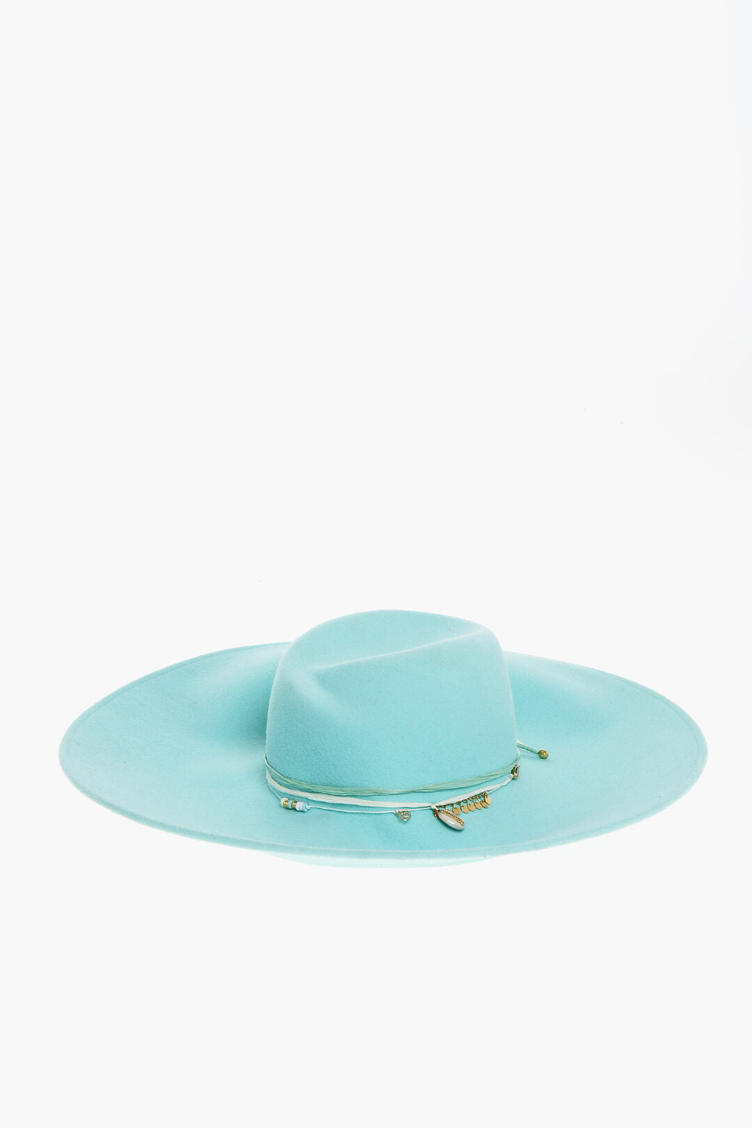Maison Michel 2750~Plain Felt Hat BIG VIRGINIE embellished with Charms and Shells