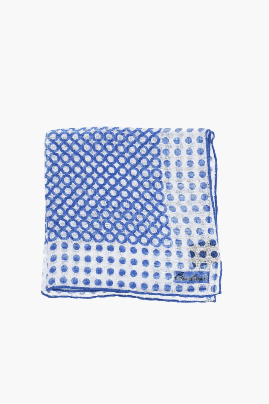 Corneliani 2405~Patterned Linen Pocket Square