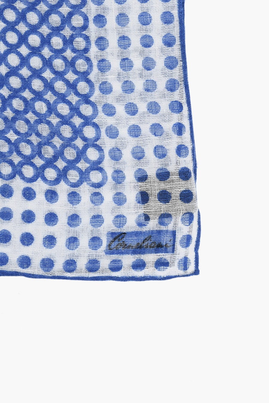 Corneliani 2405~Patterned Linen Pocket Square, view 2