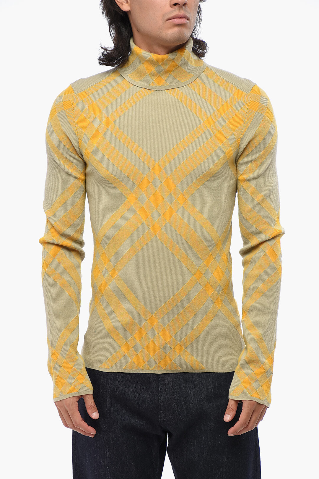 Burberry 3000~Wool-Blend Turtleneck Sweater with Iconic Pattern