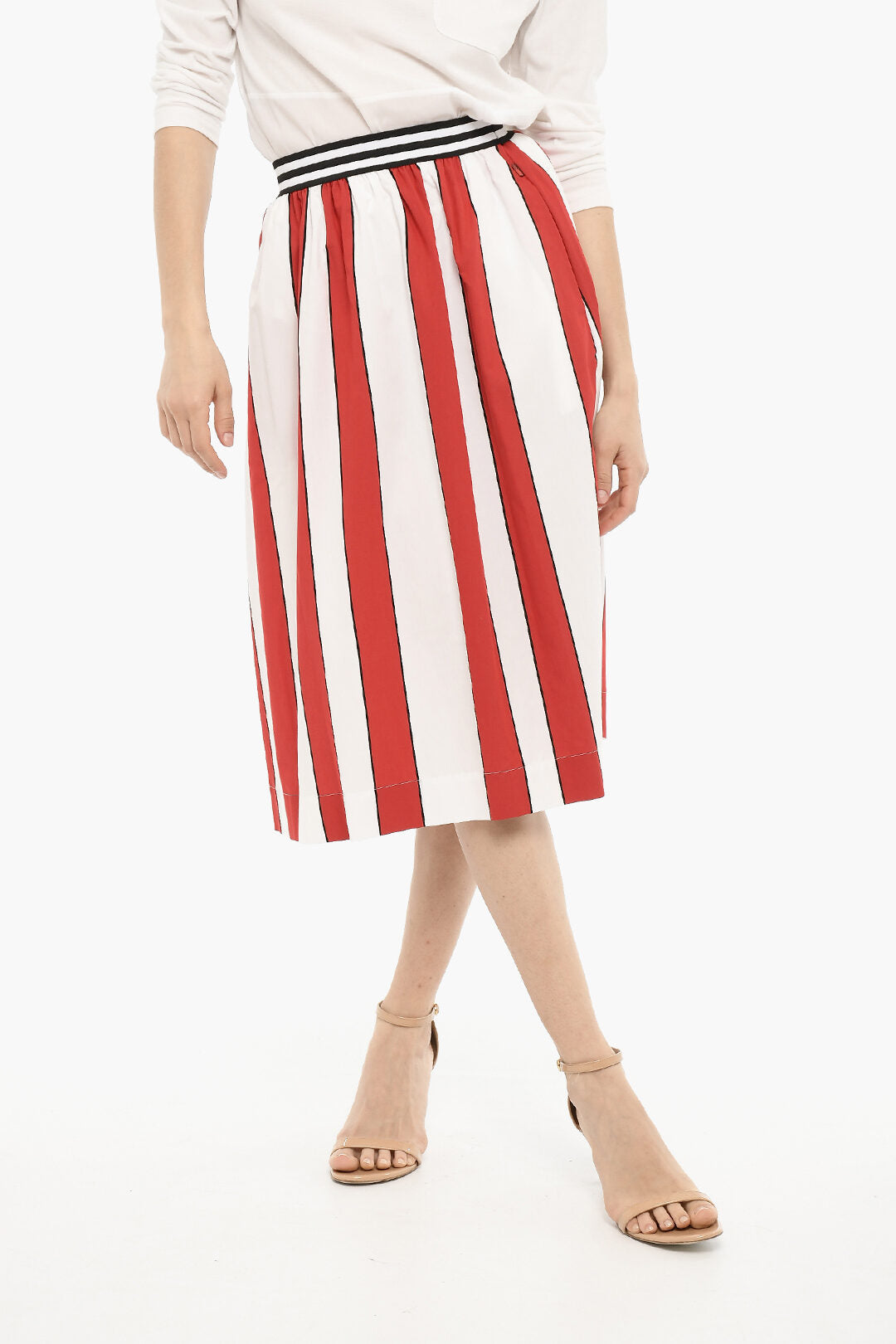 Woolrich 0180~Flared Maxi Skirt SCULLY in Awning Stripes