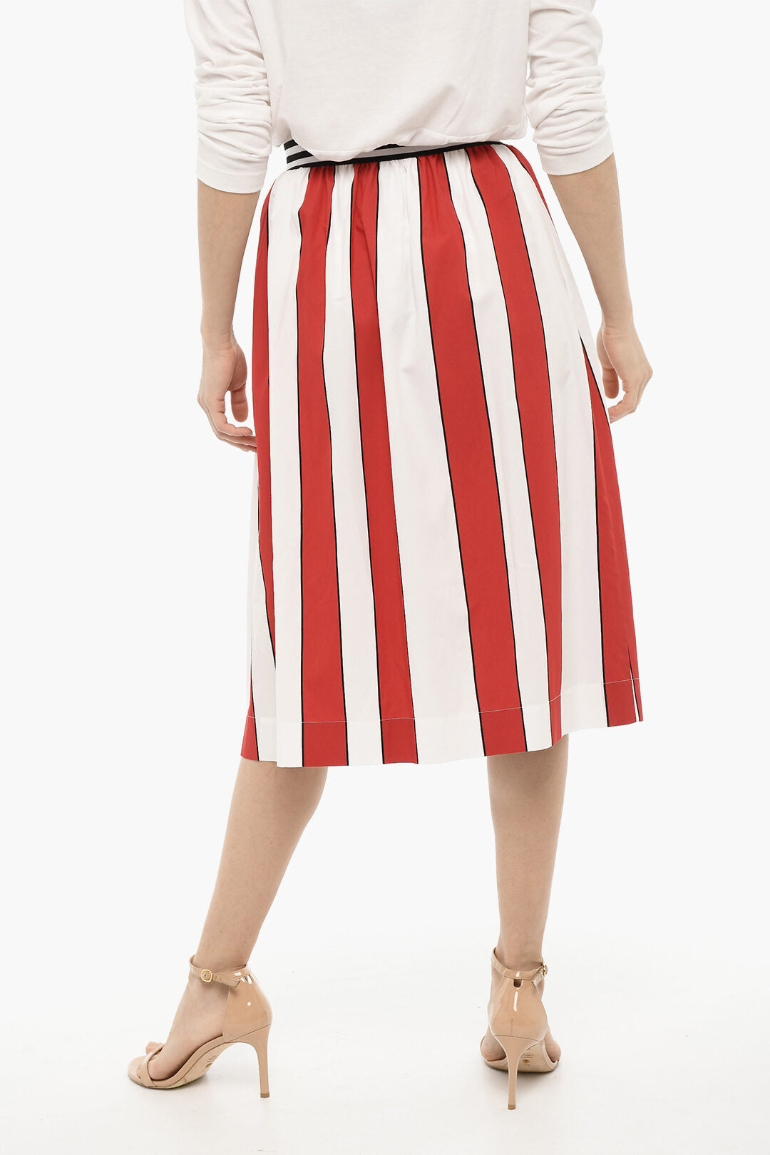 Woolrich 0180~Flared Maxi Skirt SCULLY in Awning Stripes, view 2