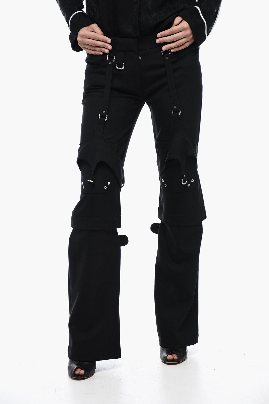 Off-White 0201~Wool-Blend Cargo Trousers With Buckle Detail