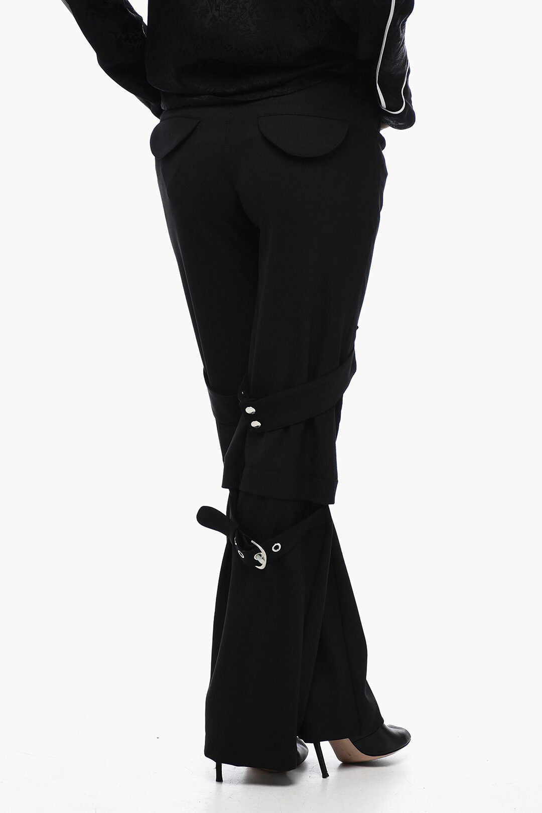 Off-White 0201~Wool-Blend Cargo Trousers With Buckle Detail, view 2