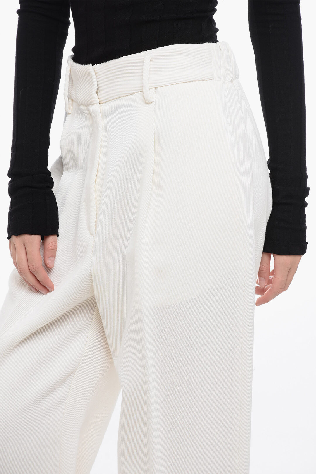 Forte_Forte 2405~1-Pleat Cotton and Virgin Wool Trousers, view 2