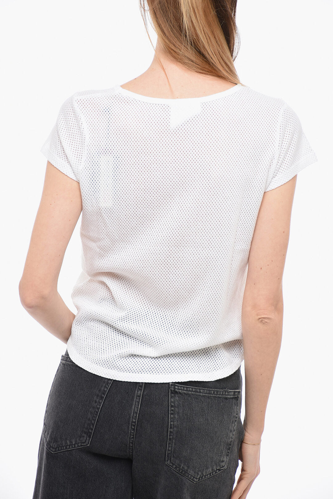 Woolrich 2405~All-Over Perforated Crewneck T-shirt, view 2